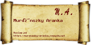 Muránszky Aranka névjegykártya
